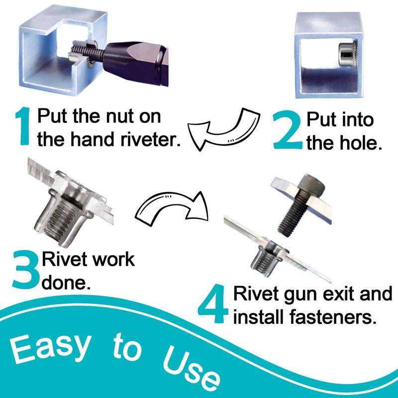 SmallCat 100 Pcs 1/4-20 Aluminum Rivet Nuts, Flange UNC Flat