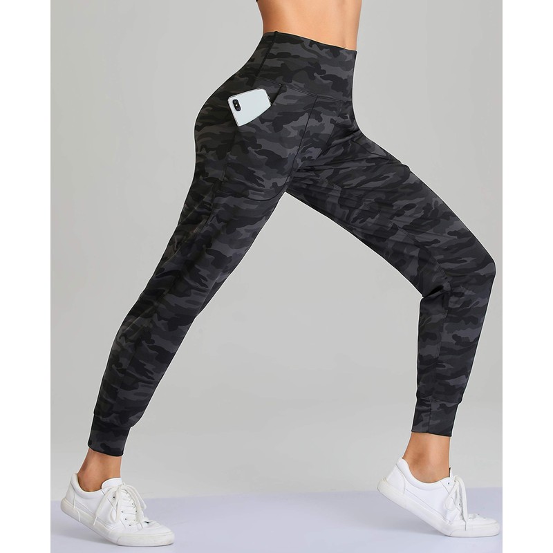 Oalka Women's Joggers High Waist Yoga Pockets Sweatpants Sport Workout