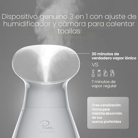 Pure Daily Care NanoSteamer - Vaporizador facial nano iónico grande 3 en 1 con control preciso de temperatura - Humidificador - Desobstruye los poros 