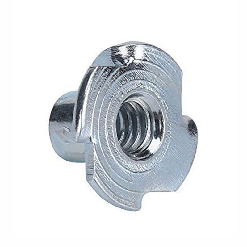 Gasea 100pcs M6 x 8mm T-Nuts 4 Pronged Zinc Plated