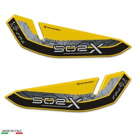 Resin Bike Adesivi Moto Compatibile con Benelli TRK 502X 2021-2026 Giallo. Protezione Moto Paramani Antigraffio e Antiurto. Adesivo 3D Resinato Made in Italy