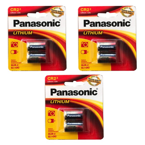 3x 2pk Panasonic 3V CR-2 Photo Lithium Battery ELCR2 EL-CR2 GPCR2 KCR2 KCR2-1