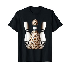 Bowling Pins Leopard Cheetah Print Bowler Sport Graphic T-Shirt