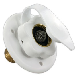 B&B Molders, City Water Fill with Bass or Plastic Check Valve – Black or Polar White, Leak-Tested UV-Stable Acrylonitrile Construction, OEM Replacement – Made in USA (Polar White, Brass)