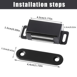 JIADEXIN 2pcs Magnetic Door Catch Cabinet Latches Magnetic Hardware Stainless Steel for Cupboards Door Closer Latches for Kitchen Cupboard Wardrobe Closet and Drawer (mit Screws Kit)
