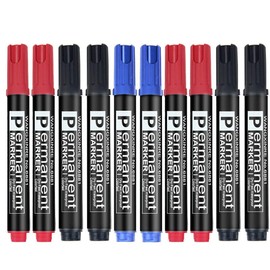 SENRISE Markers Pens Whiteboard Marker Pens Dry Erase Markers Pack of 10, Fine Bullet Tip Dry Wipe Low Odor Non-Toxic Intense Colour Water-Based Ink Black Whiteboard Pens (Red)