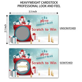 Christmas Scratch Off Game Cards, Scratch Off Stickers Holiday Games, Lottery Raffle Tickets, Christmas Party Supplies Decorations, New Year Activities for Kids Adults Friends (50 Pack)-01