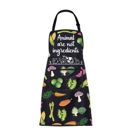 BNQL Vegan Apron Vegan Lovers Gifts Vegan Gift Animals Are My Friends Animal Are Not Ingredients Vegetarian Apron Vegan Chef Apron