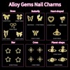 150 Pcs Cross Star Gold Nail Charms, Butterfly Bows Alloy