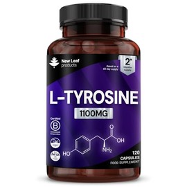 L-Tyrosine Supplement 1100mg - Free Form Amino Acid - 120 Vegan Capsules - Fermented High Strength L Tyrosine Supplement - No Artificial Preservatives