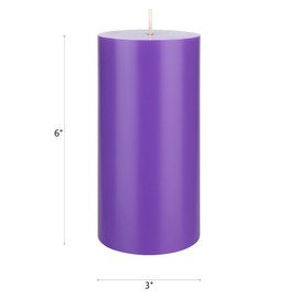Mega Candles 1 pc Unscented Solid Lavender Pillar Candles, Hand Poured Premium Wax Candle 3 Inch x 6 Inch, Home Décor, Spas, Weddings, Celebrations, Party, Centerpieces, Holidays, Vigils, Prayers