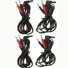 QUEAMBLER Tens Electrode Connection Cable DC 2.35 Male 2.0 mm with Female Connection (Pack of 4)