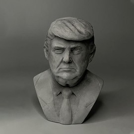 SAINWORDS President Trump Bust Statue Figurine Plaster Cast Sculpture Decor Aquarium Fish Tank Decoration Art Sketch Prop (A-Gray)
