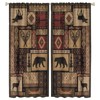 Rustic Moose Deer Curtain, Retro Rustic Bear Country Style Rustic