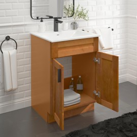 La Royal Maple Shaker Sink Base Bathroom Vanity 24" Width Ready-to-Assemble Cabinet