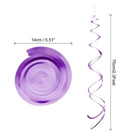 MECCANIXITY 30 Pcs Light Purple Party Hanging Swirls Double Strip Hanging Decorations 27.6 inch Foil Swirling Hanging Plastic Ceiling Streamers for Birthday Party with Hang Tag Hook