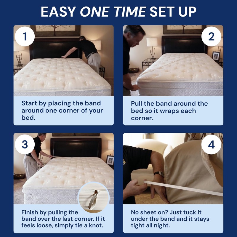 RUBBER HUGGER Elastic Fitted Sheet Straps - King Size Rubber