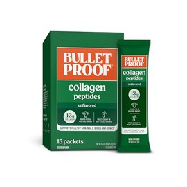 Bulletproof Paquetes de proteína de colágeno sin sabor, paquete de 15, péptidos de colágeno alimentados con pasto y aminoácidos para una piel saludable, huesos y articulaciones
