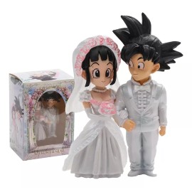 Dragon Ball Figuras Boda Goku Y Milk Ramo Rosa Sin Base Dragon Ball 9cm