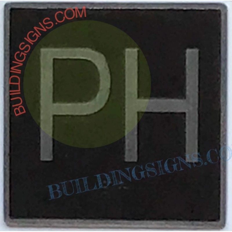 BuildingSigns.com ELEVATOR FLOOR NUMBER PH SIGN- ELEVATOR JAMB PLATE FLOOR