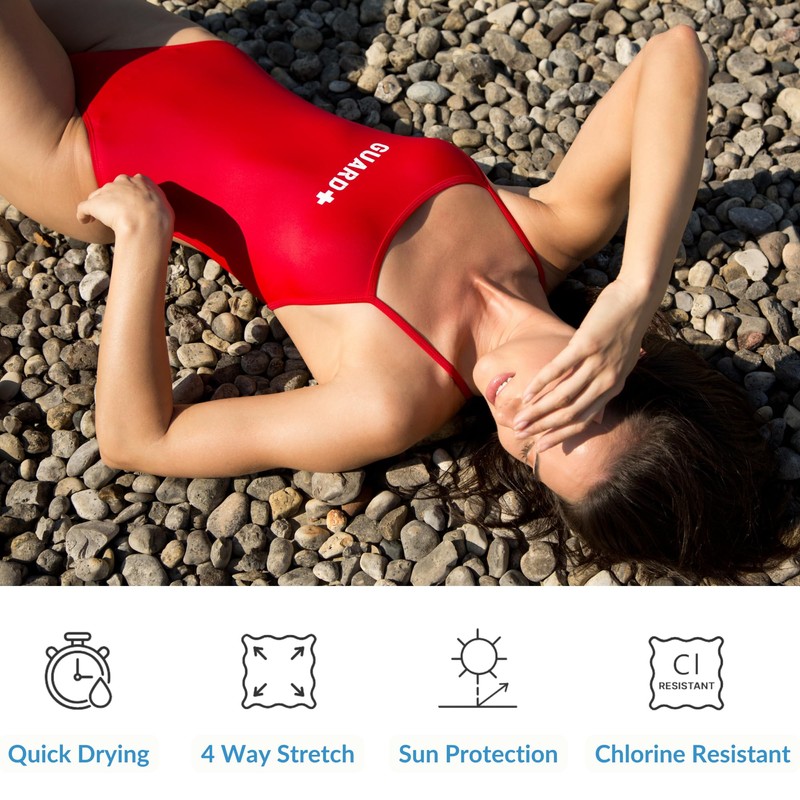 Sporti Guard Solid Thin Strap One Piece Swimsuit - Black