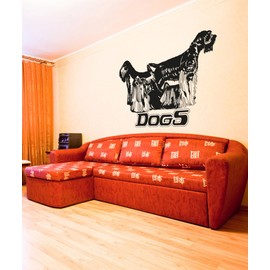 Vinyl Wall Decal Sticker Long Haired Dogs OS_AA617s