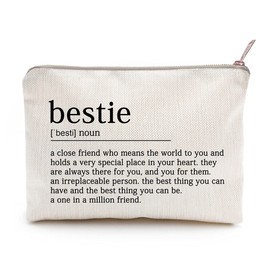Bestie Makeup Case Best Friend Cosmetic Bag for Her for Sister Birthday Toiletry Bag Gift Motivation Quotes Sister Gift Bestie College Roommate Gfit (Bestie)