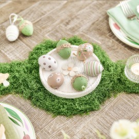 Valery Madelyn Easter Egg Decoration, 12CT 1.97inch Colorful Shatterproof Easter Tree Ornament Set, Beige Green Easter Basket Stuffers Assorted Hanging Egg Bulk for Spring Holiday EG1105-0019