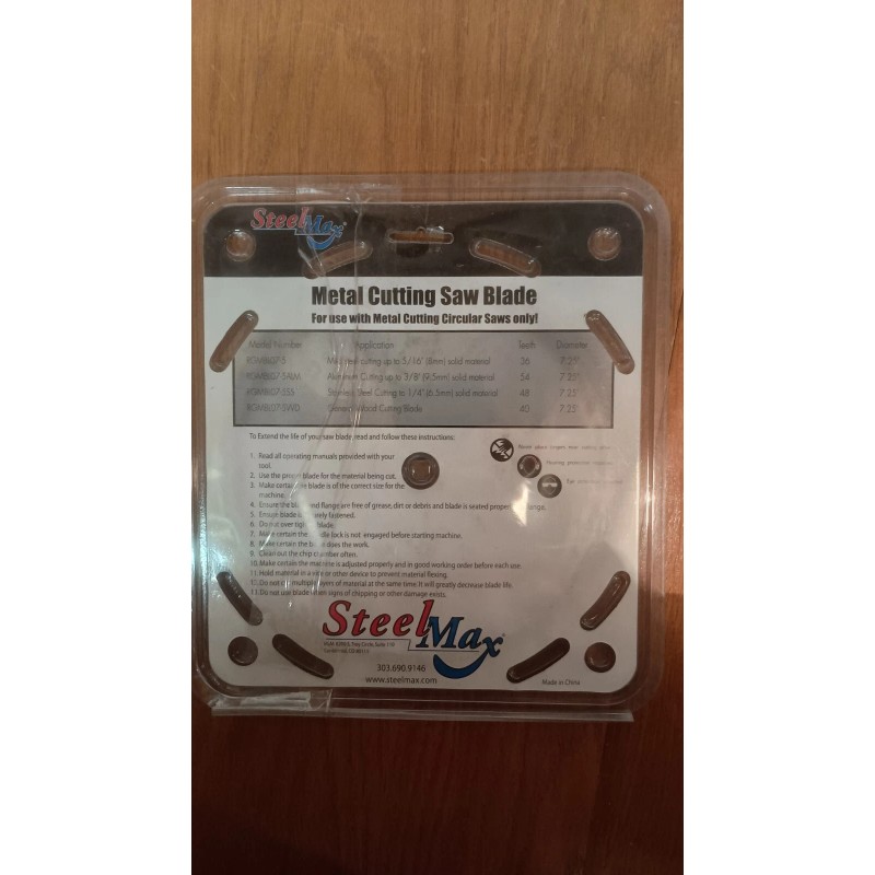 STEELMAX 7 1/4" Tungsten Carbide Tipped Wood Cutting Saw Blade