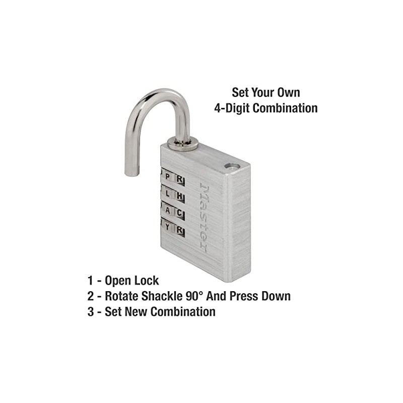 Master Lock 643DWD Set Your Own Password Combination Lock, Aluminum
