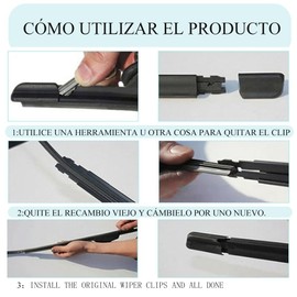 Voarge 2 x 700mm Replacement Wiper Blades Pair Replacement Boned Wiper Blades