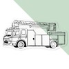 Small 100mm 'Fire Truck' Clear Static Window Cling Sticker/Decal (Black)
