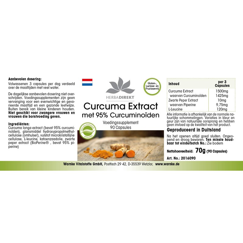 Curcuma (Turmeric) Capsules - Curcumin Extract with Black Pepper -