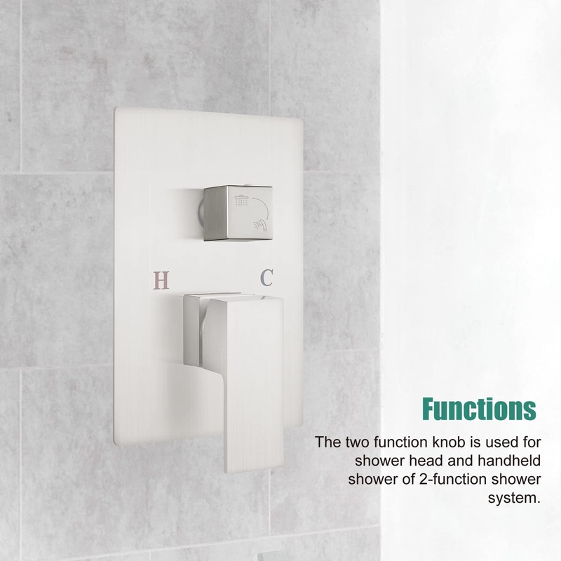 Heyalan Shower Diverter Knob 2 Functions Shower Water Flow Converter