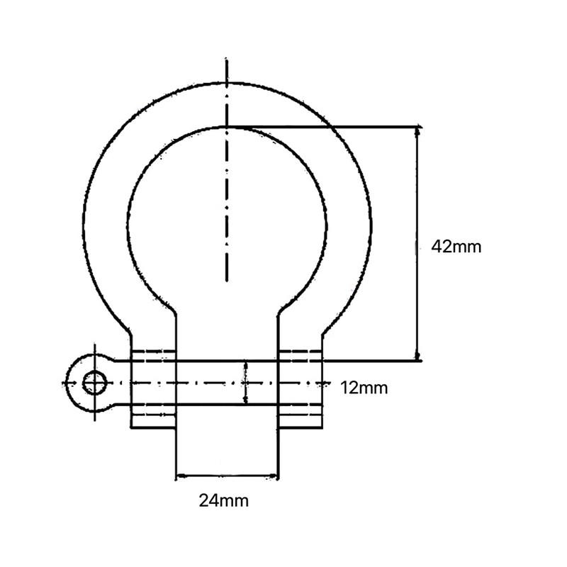 12mm (1/2") Marine Grade A4 Stainless Steel Winch D Ring
