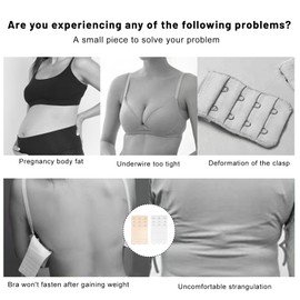 Blooms Bra Extension 9 Pieces, Bra Extension 4 Hooks & Bra Extension 3 Hooks & Bra Extension 2 Hooks Stretch Bra Extension Pregnancy Accessories Bra Extender Body Extension for Women Bra, Black,