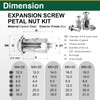 50Pcs Petal Expansion Bolt, Carbon Steel Jack Nuts for Drywall,