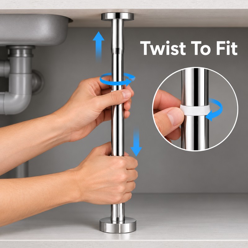 Adjustable Stainless Steel Support Rod for Cabinets and Furniture –