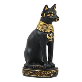 Ebros Gift Egyptian Classical Deities Feline Cat Goddess Bastet Ubasti Miniature Figurine Gods of Egypt Legends of Ancient Egypt Historical Mini Sculpture Collectible
