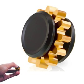Copper Gear Metal Fidget Spinner Sensory Toy for Adults, Teens and Kids, Plastic Fidget Toy, Ideal for Anxiety Relief, Stress Relief, ADHD and Autism, 1 Count (Black)