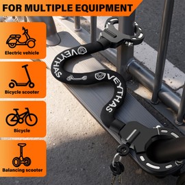 E Scooter Lock with Bag - Maximum Security with Lock for E Scooter, 8 mm Handcuff Lock, 90 cm E-scooter Lock, High-Strength Alloys E Scooter Lock, for Scooters, Scooters