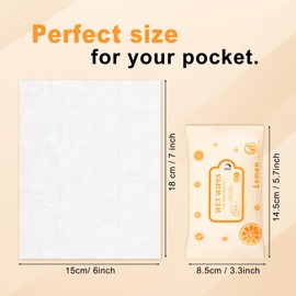 SLequipo Pack of 50 Face Hand Wipes, 500 wipes, Lemon Travel Wipes Bulk for Butt, Hands, Face Cleaning, Daily Use (10 Wipes Per Pack)