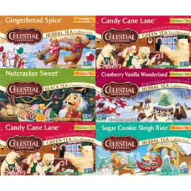 Celestial Seasonings Holiday Tea, Variety Pack, 18 Count (Pack of 6)