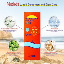 Nielies 20 Pods Mini Sunscreen Bulk – SPF 50 Travel Size Packets, Small Sunblock for Face & Body, Bulk Sunscreen for Vacation, Beach & Outdoor Use 20 x 0.12 FL OZ