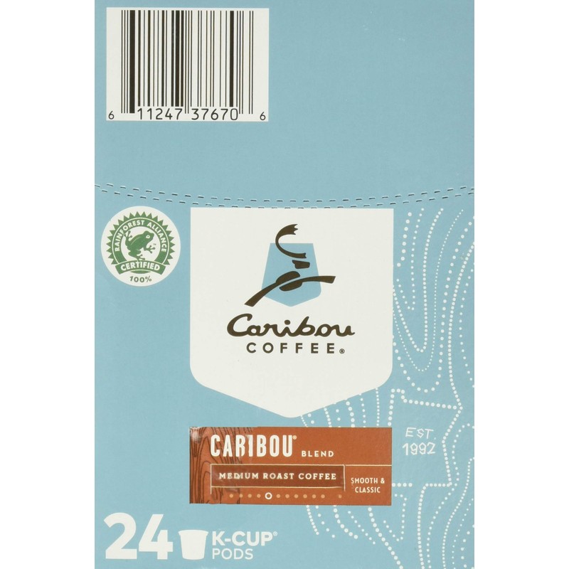 Caribou Coffee Caribou Blend, Single Serve Coffee K-Cup Pod, Medium