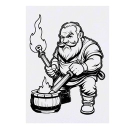 'Dwarf Blacksmith' Temporary Tattoo - Water Resistant, Skin-Safe, Non-Toxic Transfer (TO00078699)
