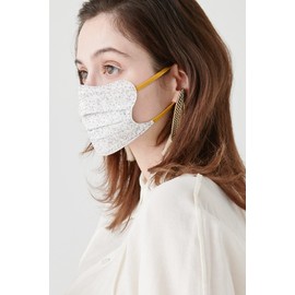 D.masque Nuance Flower x Ash Brown For Ladies', Cuts 99% Virus Splashes, 3-Layer Non-woven Fabric, Design Mask, Pack of 5