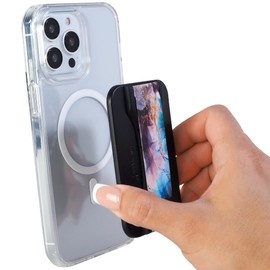 LoveHandle PRO MagSafe Compatible Magnetic Phone Grip w/Kickstand - Mount, Strap and Stand for Smartphone and Tablet - MagSafe Ring Included - Fits All Devices - Requiem