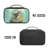 Freewander Pug Daisy Makeup Bag for Women Portable Cute Cosmetic