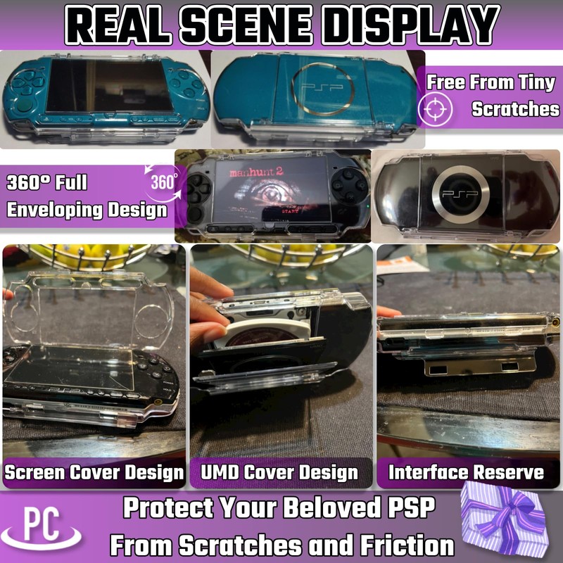 Clear Hard Case for PSP 1000 Series，Protective Transparent Hard Case,